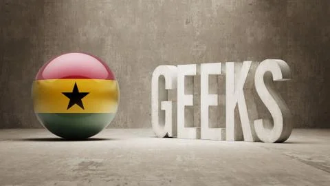 Ghana. Geeks  Concept. イラスト素材