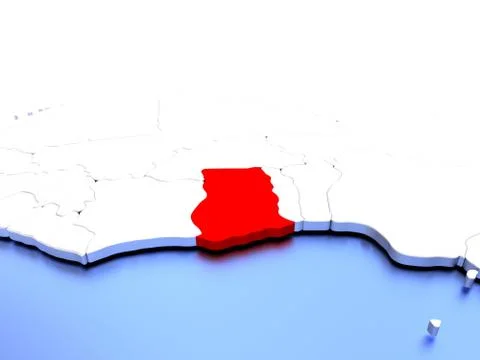 Ghana on globe Stock Illustration