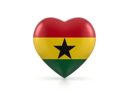 Ghana heart flag Stock Illustration