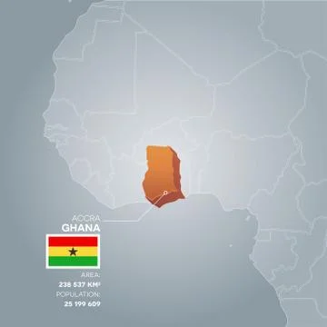 Ghana information map. Stock Illustration
