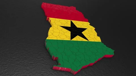 Ghana map 3d. 3d map of Ghana. Stock Footage 272825483