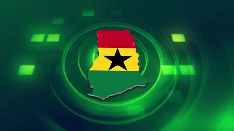 Ghana Map and Flag Background Stock Footage 344027947