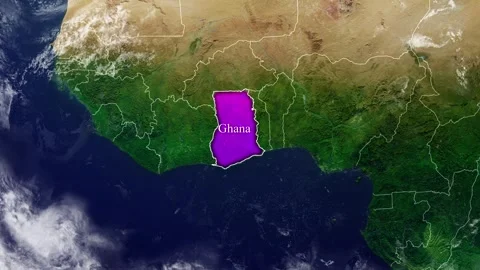 GHANA Map With Borders Stock Footage 318674540