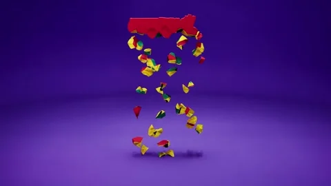 Ghana Map With Flag 스톡 동영상 324445735