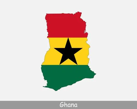 Ghana Map Flag 库存插图