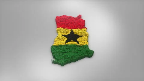 Ghana Map with Flag Intro Background Stock Footage 315164422