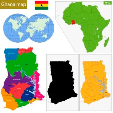Ghana map Stock Illustration