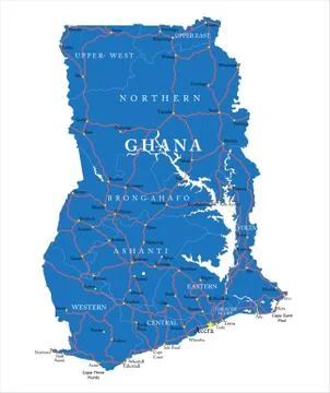 Ghana map Stock Illustration