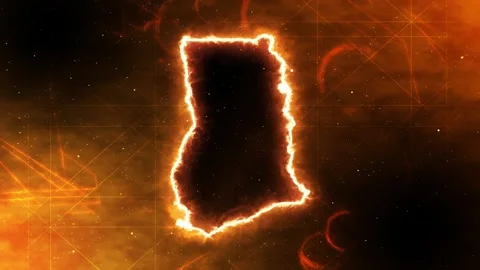 Ghana map meets space and cosmos Stock Footage 278464422