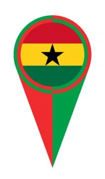 Ghana Map Pointer Location Flag イラスト素材