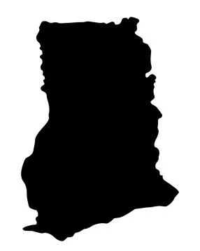 Ghana map silhouette vector solated Stock Illustration