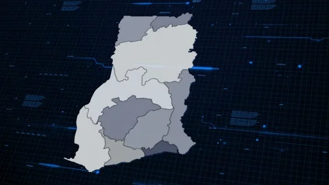 Ghana network map Stock Footage 87977820