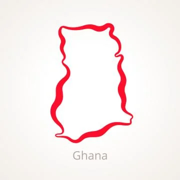 Ghana - Outline Map Stock Illustration