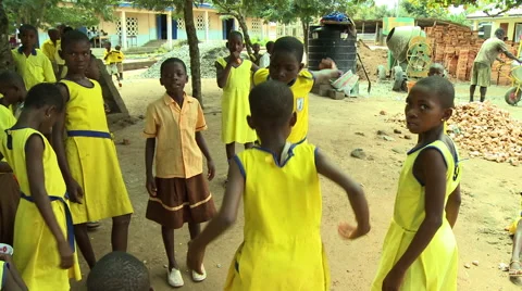 GHANA PAKRO STUDENTS PLAYING Stock Footage 57830144