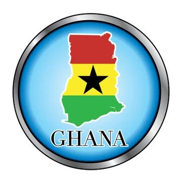 Ghana Round Button Stock Illustration