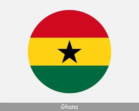 Ghana Round Flag Stock Illustration