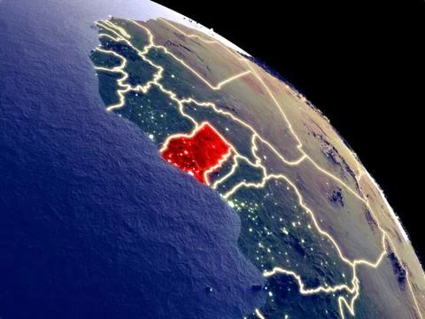 Ghana from space Stock Photos