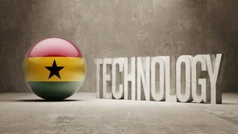 Ghana. Technology Concept. Stock Illustration