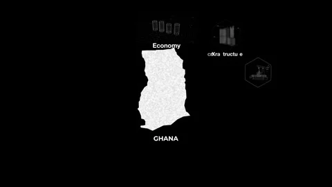 Ghana technology map with animated charts Stock Footage 340995501