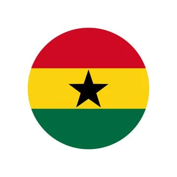 Ghana vector flag circle on white background Stock Illustration