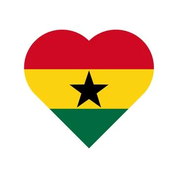 Ghana vector flag heart on white background Stock Illustration