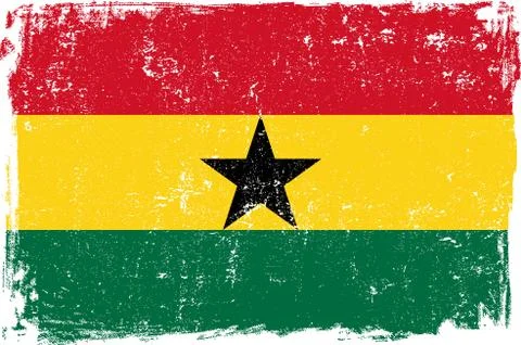 Ghana Vector Flag on White Stock Illustration