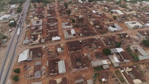 Ghana village drone Stock Footage 116899853
