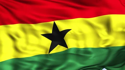 Ghana Waving Flag Background Stock Footage 204136680