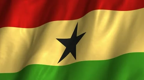 Ghana Waving Flag Stock Footage 12261242
