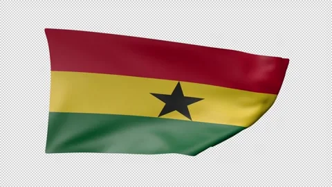Ghana Waving Flag Transparent Alpha Stock Footage 274432091