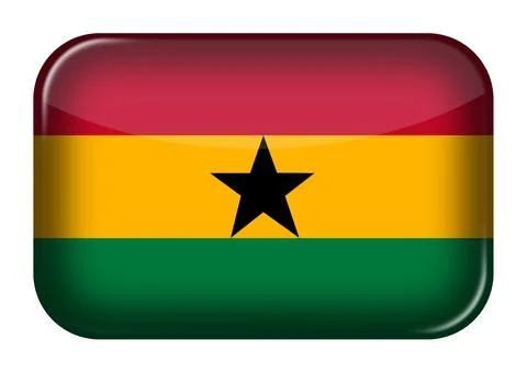 Ghana web icon button with clipping path Stock Illustration