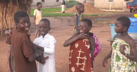 Ghanaian children posing Stock Footage 68793340
