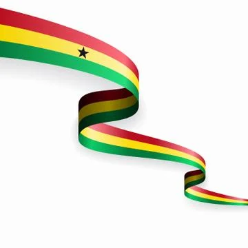 Ghanayan flag wavy abstract background. Vector illustration. Stock Illustration