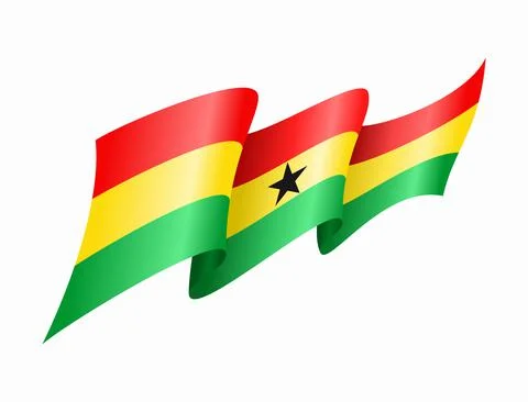 Ghanayan flag wavy abstract background. Vector illustration. Stock Illustration