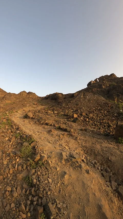 Ghars Al Sajdah Sacred Path Rocky Terrain Desert Oasis Vídeo Stock 326696776