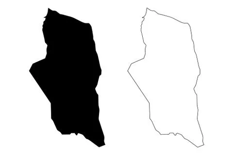 Ghat District (Districts of Libya, State of Libya, Fezzan) map vector illustr Stock Illustration