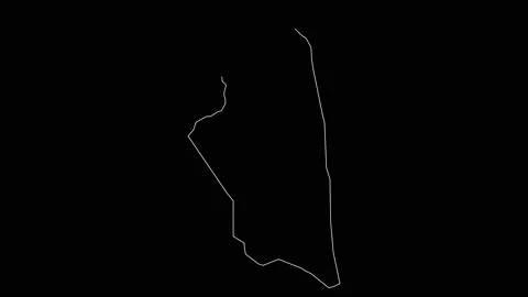 Ghat Libya district map outline animation Stock Footage 154030266