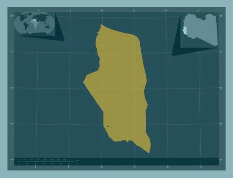Ghat, Libya. Solid color shape. Locations of major cities of the region イラスト素材