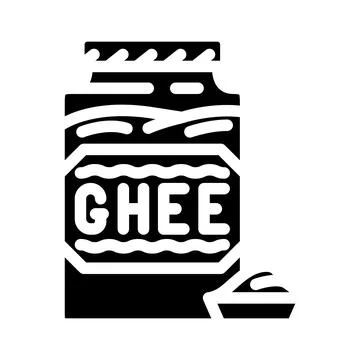 Ghee ayurveda glyph icon vector illustration Stock Illustration