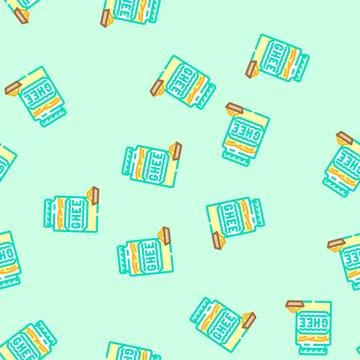 Ghee ayurveda vector seamless pattern Stock Illustration