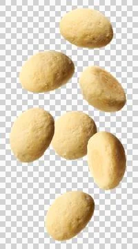 Ghee biscuits or cookies falling on white Stock Photos