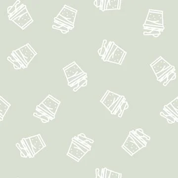 Ghee milk product line vector seamless pattern 스톡 일러스트