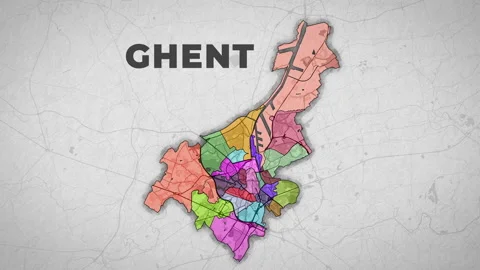 Ghent (map) Stock Footage 259614924