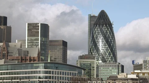 The Gherkin in London Video stock 85555909