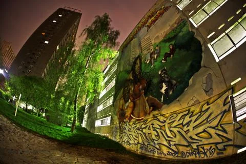 Ghetto at night Foto stock