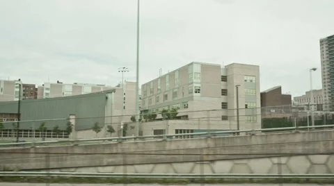 Ghetto Section of the Bronx in New York City from Train - NYC Poverty Stock Footage 40344969