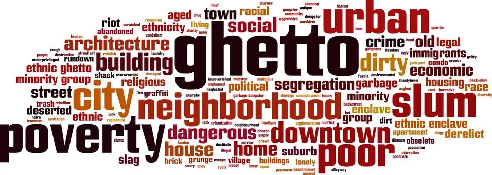 Ghetto word cloud Stock Illustration