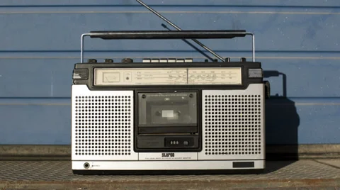Ghettoblaster sequence, vintage radio Stock Footage 32756014