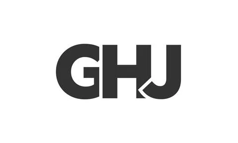 GHJ logo design template with strong and modern bold text. Initial based ve.. Stock Illustration