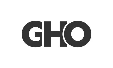 GHO logo design template with strong and modern bold text. Initial based ve.. Stock Illustration